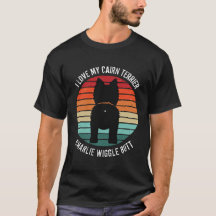 Cairn Terrier Retro Sunset Dog Butt T-Shirt