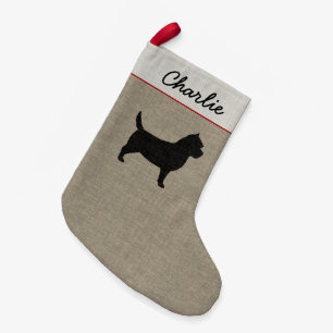 Cairn Terrier Silhouette Custom Text Small Christmas Stocking
