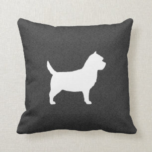 Cairn Terrier Silhouette Throw Pillow