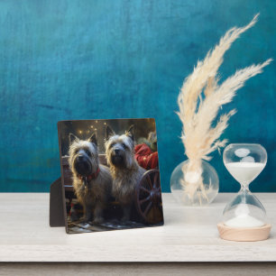 Cairn Terrier Snowy Sleigh Christmas Decor  Plaque