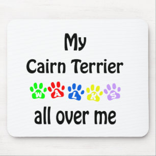 Cairn Terrier Walks Design Mouse Pad