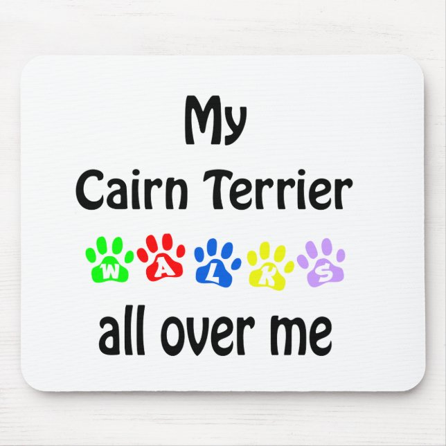 Cairn Terrier Walks Design Mouse Pad (Front)