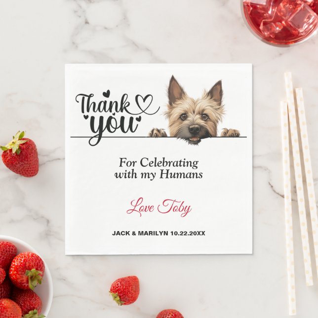 Cairn Terrier Wedding Reception Napkin (Insitu)
