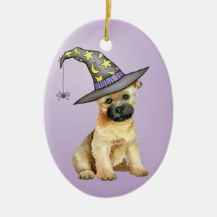 Cairn Terrier Witch Ceramic Ornament