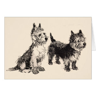 Cairn Terriers stylo Vintage et encre