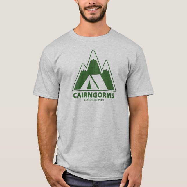Cairngorms National Park Mountains Camping T-Shirt (Front)