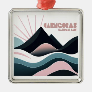 Cairngorms National Park Scotland Coloured Hills Metal Ornament