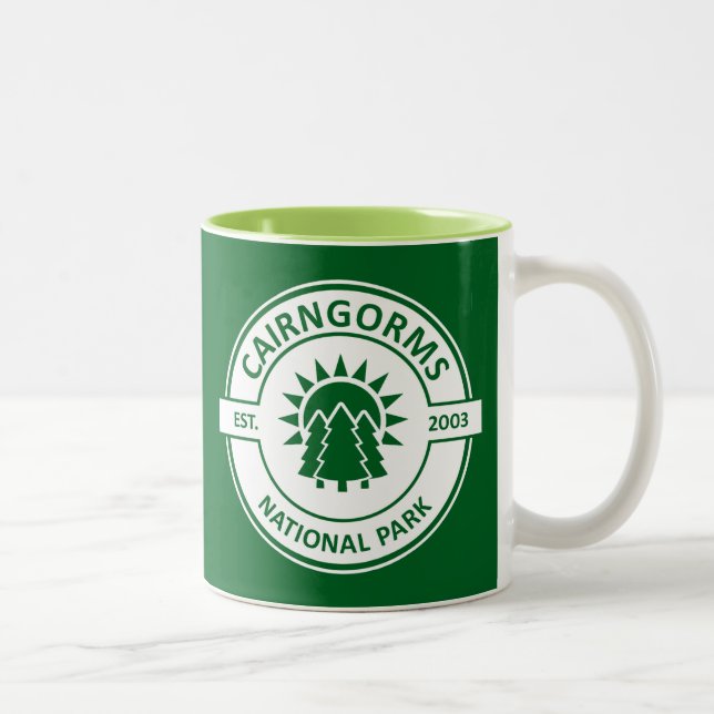 Cairngorms National Park Scotland Sun Trees Two-Tone Coffee Mug (Right)