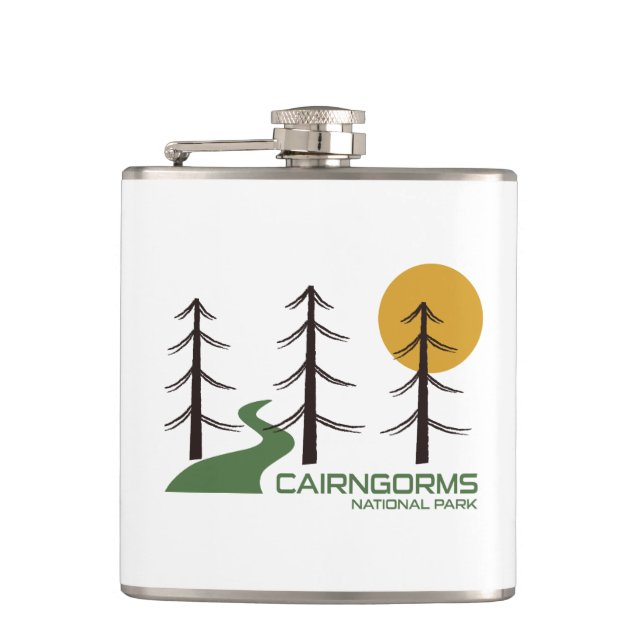Cairngorms National Park Scotland Trail Hip Flask (Front)
