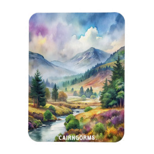 Cairngorms National Park Watercolor Painting Magnet