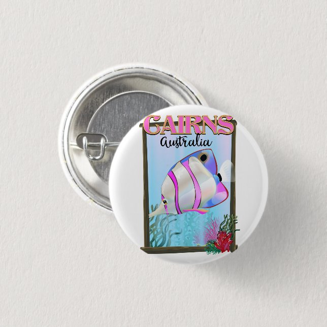 Cairns Australia Holiday poster 1 Inch Round Button (Front & Back)