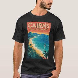 Cairns Australia Illustration Travel Art Vintage T-Shirt