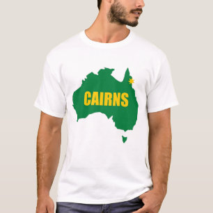 Cairns Green and Gold Map T-Shirt