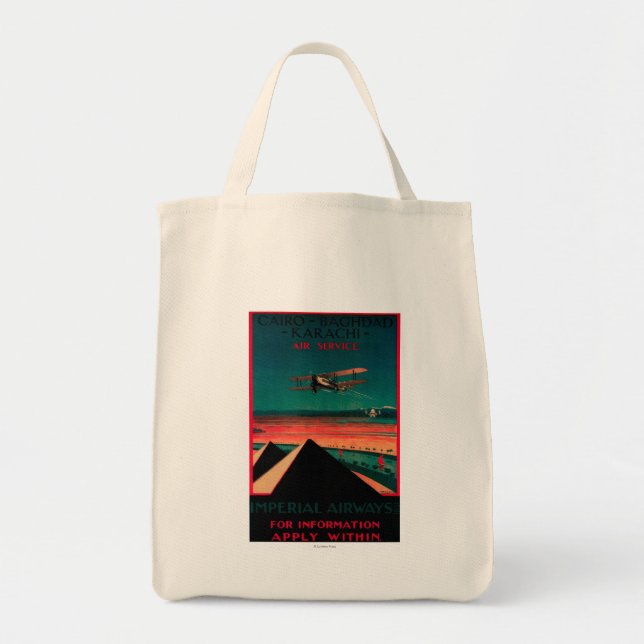 Cairo - Bagdad - Karachi Air Vintage Poster Tote Bag (Front)