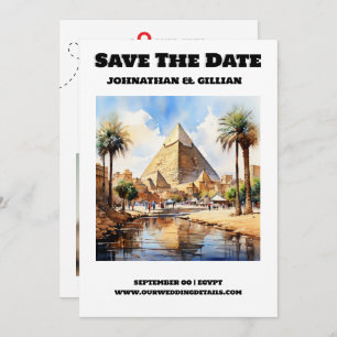 Cairo destination wedding save the date modern