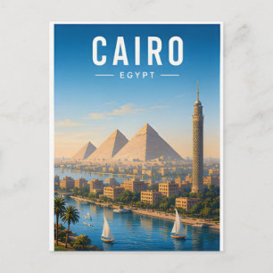 Cairo Egypt Ancient City Travel Postcard