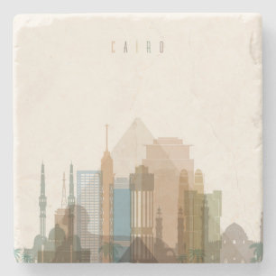 Cairo, Egypt   City Skyline Stone Coaster