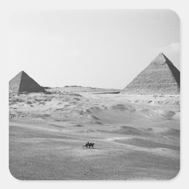 Cairo Egypt, Giza Pyramids Square Sticker (Front)
