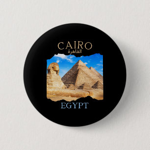 Cairo Egypt Pyramids cairo' In Arabic Egyptian Vac 2 Inch Round Button