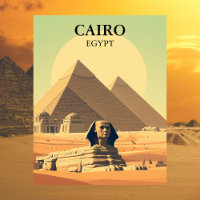 Cairo Egypt Pyramids & Sphinx Travel Vintage