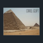 Cairo, Egypt The Great Pyramids  Postcard<br><div class="desc">Cairo,  Egypt The Great Pyramids  Postcard by designer Brad Hines</div>