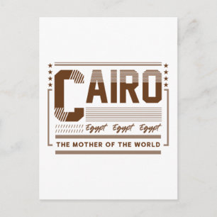 Cairo Egypt Typography Graphic Modern Design Postcard
