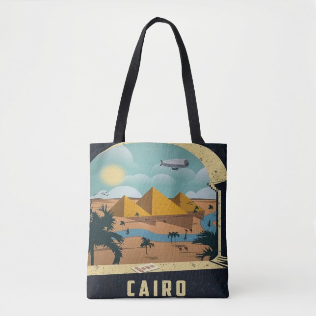 Cairo Egypt Vintage Image travel Vacation Tote Bag (Front)
