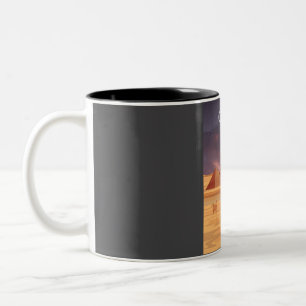 Cairo Egypt Vintage Minimal Retro Travel Poster at Two-Tone Coffee Mug