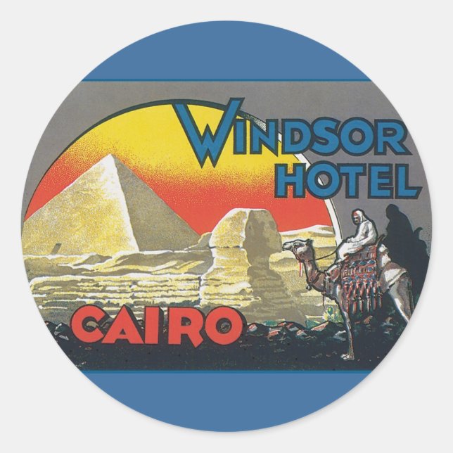 Cairo Egypt Vintage Travel Classic Round Sticker (Front)