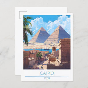 Cairo Egypt Vintage Travel  Postcard
