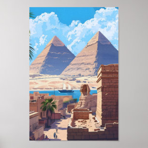 Cairo Egypt Vintage Travel  Poster