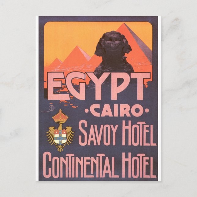 Cairo Egypt Vintage Travel Poster Postcard (Front)