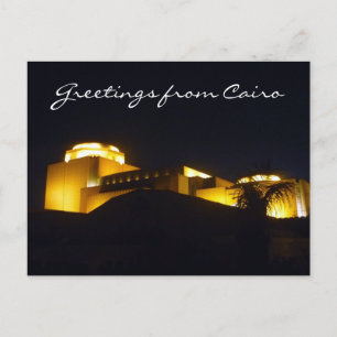 cairo opera night greetings postcard