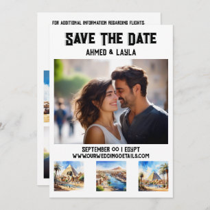 Cairo wedding 3 photo watercolor attractions save the date