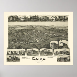 Cairo, WV Panoramic Map - 1899 Poster
