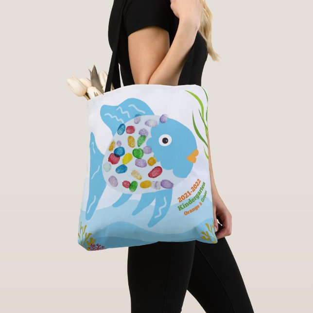 CAIS K Orange/Green Tote (Close Up)