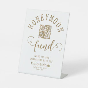 Caisse de Lune de Miel Code QR Panneau Mariage Min