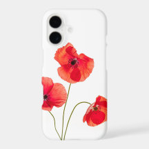 Caisse rouge d'Iphone 7 de fleur de pavot