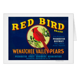 Caisse rouge LabelPashastin, WA de poire d'oiseau