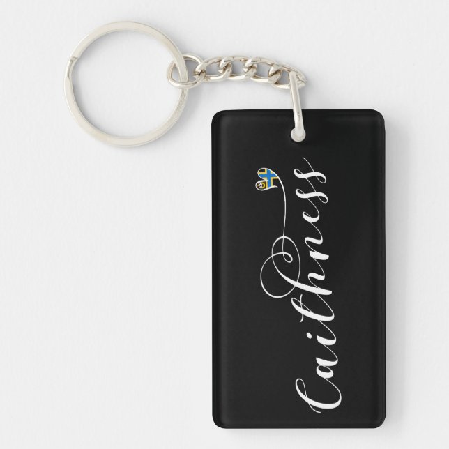 Caithness Heart Flag, Scotland Keychain (Front)
