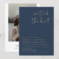 CAITLIN Edgy Navy Gold Photo Elopement Reception