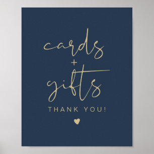 CAITLIN Elegant Navy and Gold Cards & Gifts Sign