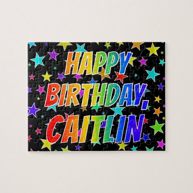 "CAITLIN" First Name, Fun "HAPPY BIRTHDAY" Jigsaw Puzzle (Horizontal)