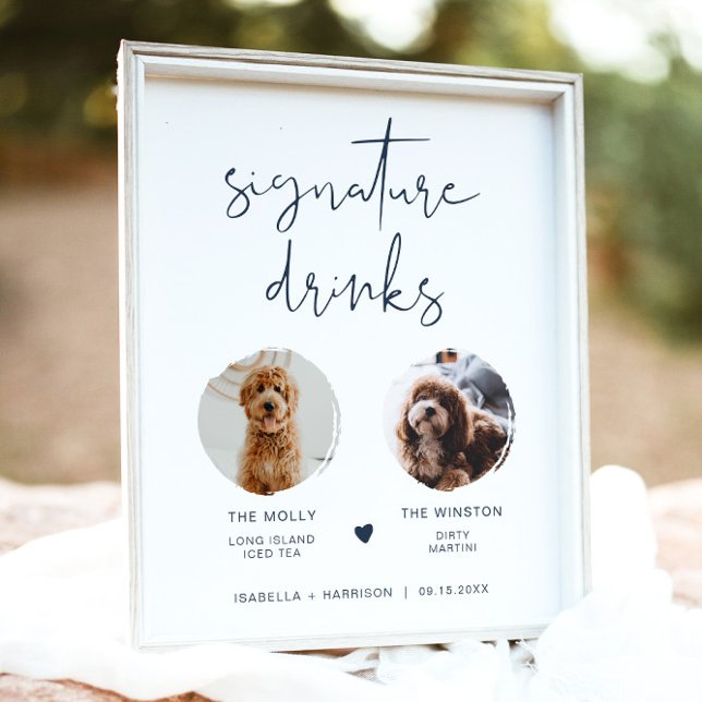 CAITLIN Navy Blue 2 Photo Pet Signature Drink Poster (Creator Uploaded)