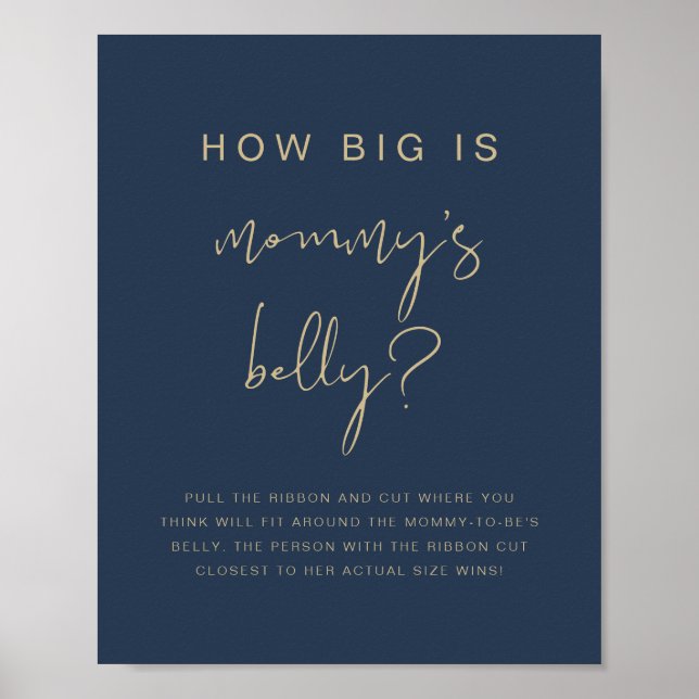 CAITLIN Navy Blue How Big is Her Belly Game Poster (Front)