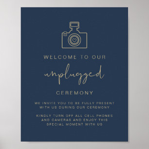 CAITLIN Navy Blue Unplugged Ceremony Wedding Sign