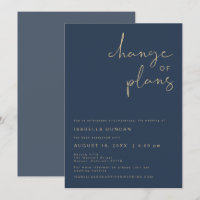 CAITLIN Navy Gold Change of Plans Wedding Update
