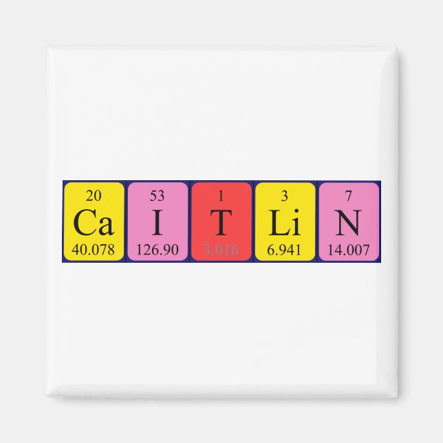Caitlin periodic table name magnet (Front)