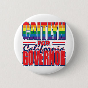 Caitlyn-for-GOV-Gay-Pride-Flag-Cal- 2 Inch Round Button