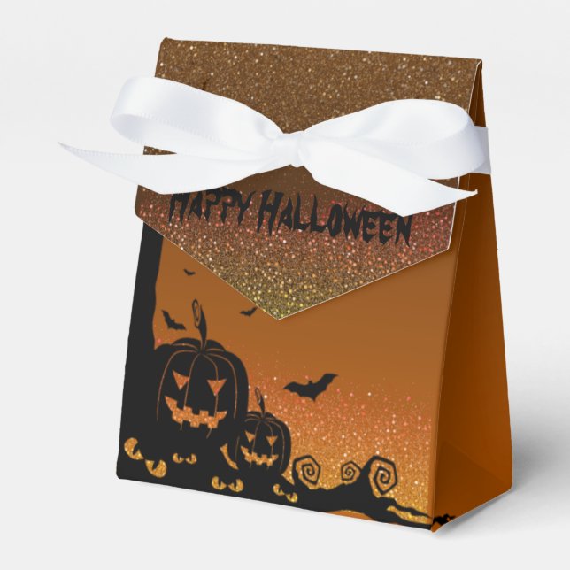 Caja de regalo con feliz halloween favor box (Front Side)